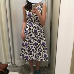 PURPLE FLORAL WHITE DRESS